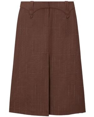 Tory Burch Wool Skirt - Brown