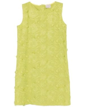 Marella Floral-Embroidered Sleeveless Mini Dress - Yellow