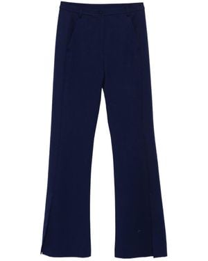 Patrizia Pepe Embroidered Split-Hem Trousers - Blue
