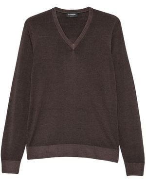 AROVESCIO V-Neck Jumper - Brown