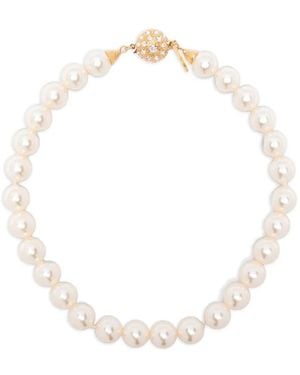 Alessandra Rich Logo-Engraved Necklace - White