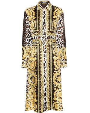 Versace Wild Barocco Foulard シャツドレス - メタリック