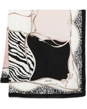 Liu Jo Zebra-Print Scarf - Black