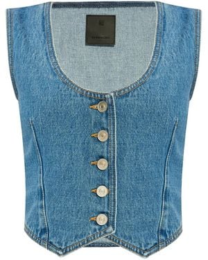 Givenchy Voyou Denim Waistcoat - Blue