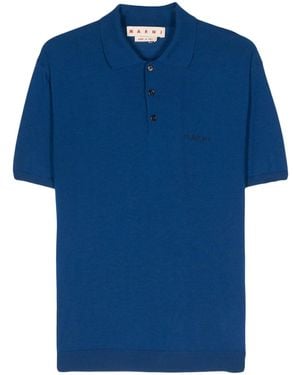 Marni Logo-Embroidered Polo Shirt - Blue