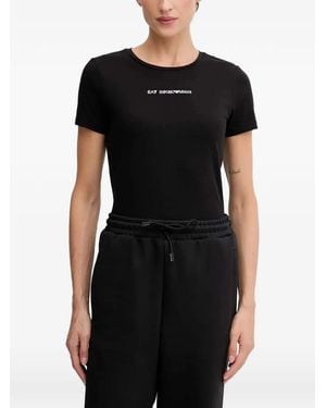 EA7 Logo-Print Short-Sleeve T-Shirt - Black