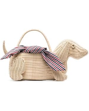 Thom Browne Wicker Hector Basket Bag - Pink