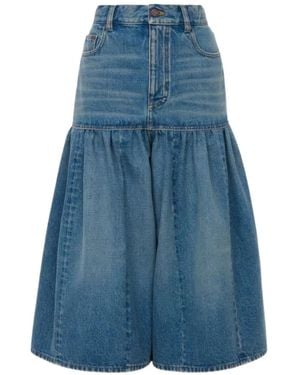 Chloé Bermuda Balloon A Vita Alta - Blu