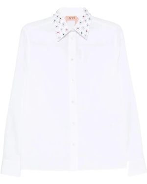 N°21 Crystal-Embellished Shirt - White