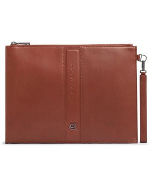 Piquadro Victor Logo-Plaque Clutch Bag - Red