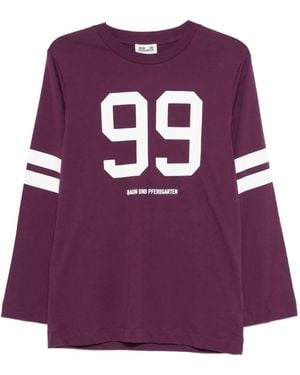 Baum und Pferdgarten Number-Print T-Shirt - Purple
