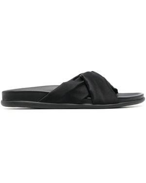 Ancient Greek Sandals Whitney Satin Slides - Black