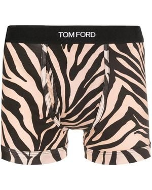 Tom Ford Bóxer Con Motivo De Cebra Y Logo - Multicolor