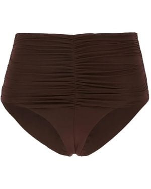 MAISON ANANA Ruched Bikini Bottoms - Brown