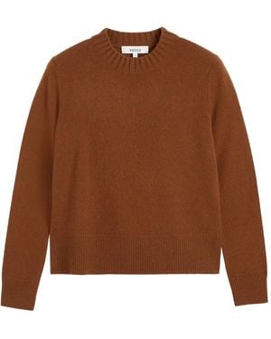 Chinti & Parker Cropped Ribbed-Trim Jumper - Brown