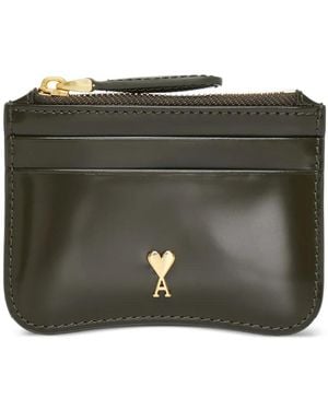 Ami Paris Leather Cardholder - Grey