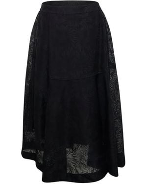 3.1 Phillip Lim Organza Fil Coupé Midi Skirt - Black