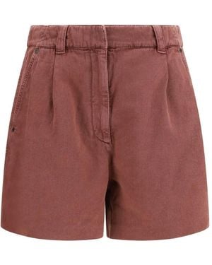 Brunello Cucinelli Bermudas Con Pinzas - Rojo