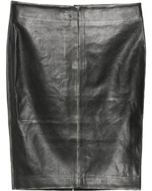 St. Agni Leather Pencil Midi Skirt - Black