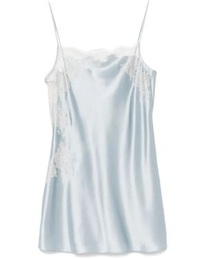 Carine Gilson Short Silk Slip Dress - Blue