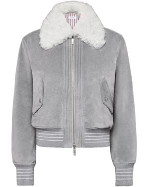 Thom Browne スエード ジャケット - グレー
