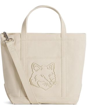 Maison Kitsuné Fox Head Small Tote Bag - White