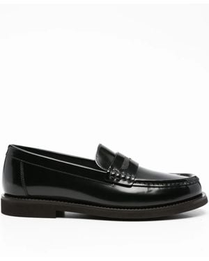 Brunello Cucinelli Leather Loafers With Jewel Detailing - Black