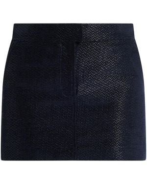 Tom Ford Woven-Design Mini Skirt - Blue