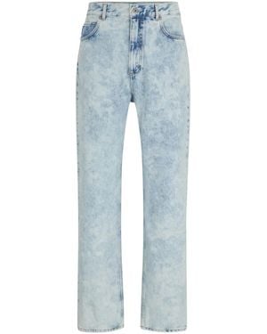 HUGO Gerade Jeans Mit Acid-Wash-Effekt - Blau