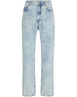 HUGO Gerade Jeans Mit Acid-Wash-Effekt - Blau