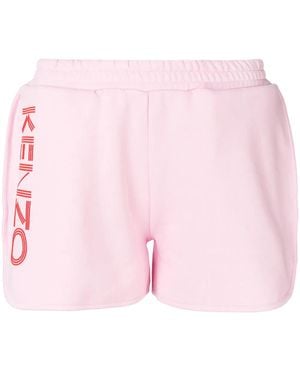KENZO Logo Print Track Shorts - Pink