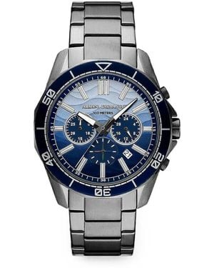 ARMANI EXCHANGE Textured-Dial 44Mm Chronograph Watch - Blue