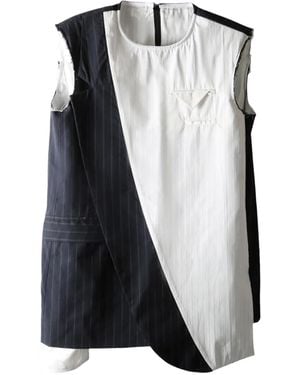 Late for Work Blouse Met Krijtstreep - Zwart