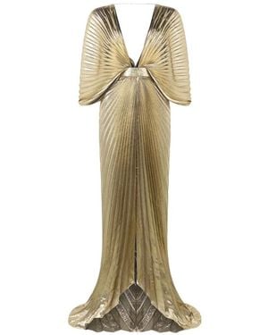 Roberto Cavalli V-Neck Maxi Dress - Metallic