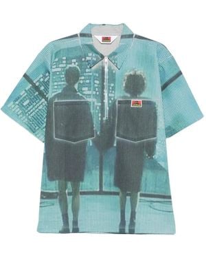 Satoshi Nakamoto Polo À Imprimé Graphique - Bleu