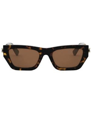 BVLGARI Geometric-Frame Sunglasses - Brown