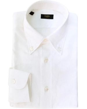 Barba Napoli Button-Down-Hemd Aus Baumwolle - Weiß