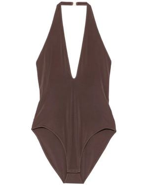 Zimmermann Luna Halterneck Bodysuit - Brown