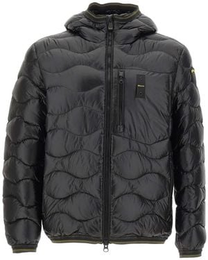 Blauer Wave Quilted Down Jacket - Grey