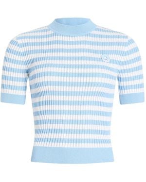 Patou Top de canalé a rayas - Azul