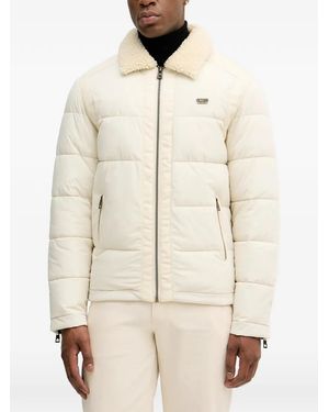 Guess Padded Zip-Up Jacket - Natural