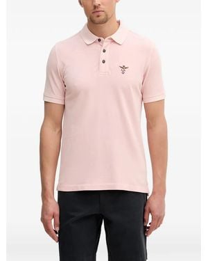 Aeronautica Militare Embroidered-Logo Piqué Polo Shirt - Pink