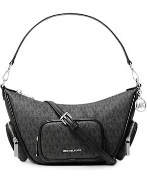 Michael Kors Small Merritt Signature-Logo Shoulder Bag - Black