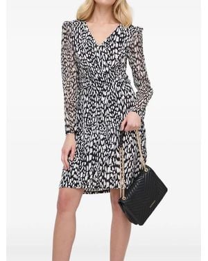 Morgan Abstract-Print Wrap Mini Dress - Multicolour