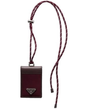 Prada Speedrock Triangle-Logo Card Holder - Purple