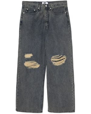 Izzue Distressed Loose-Fit Jeans - Grey