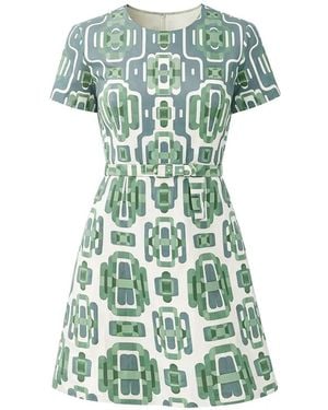 Alexis Robe Courte Silva À Imprimé Géométrique - Green