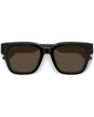 Gucci Sonnenbrille Mit Eckigem Gestell - Braun