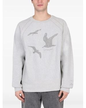 Engineered Garments Bird-Print Crew-Neck Sweatshirt - Gray