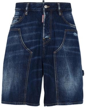 DSquared² Cotton Denim Jorts - Blue